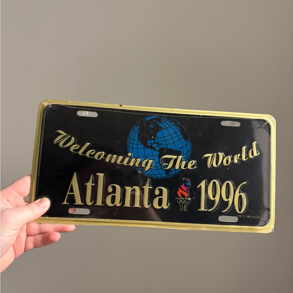 Vintage Atlanta 1996 Olympics License Plate “Welcoming The World"